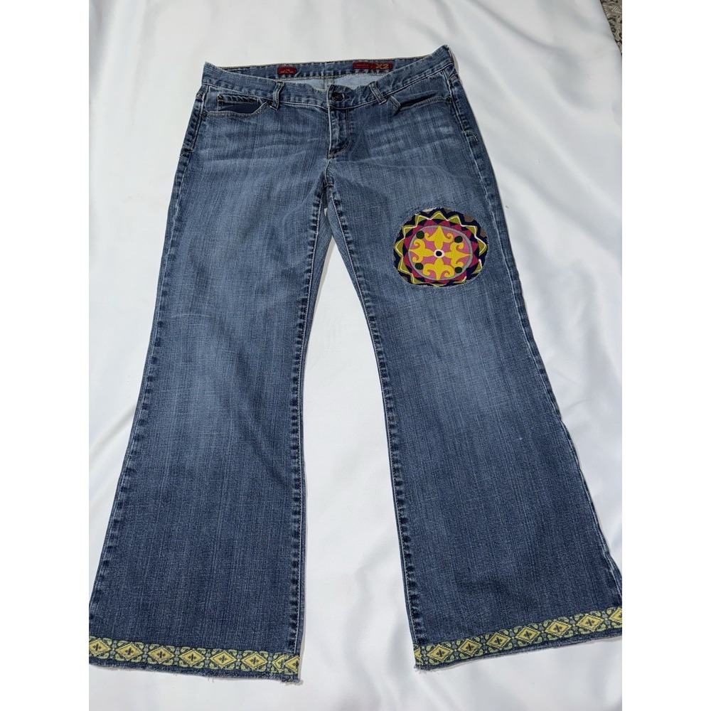 X2 Jeans Eva Full Leg , 31‎ , Embroidered , Whimsical , Raw Edge